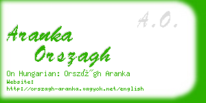 aranka orszagh business card